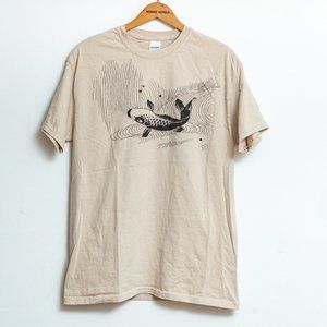 Koi Fish Drawing T-shirt Size M